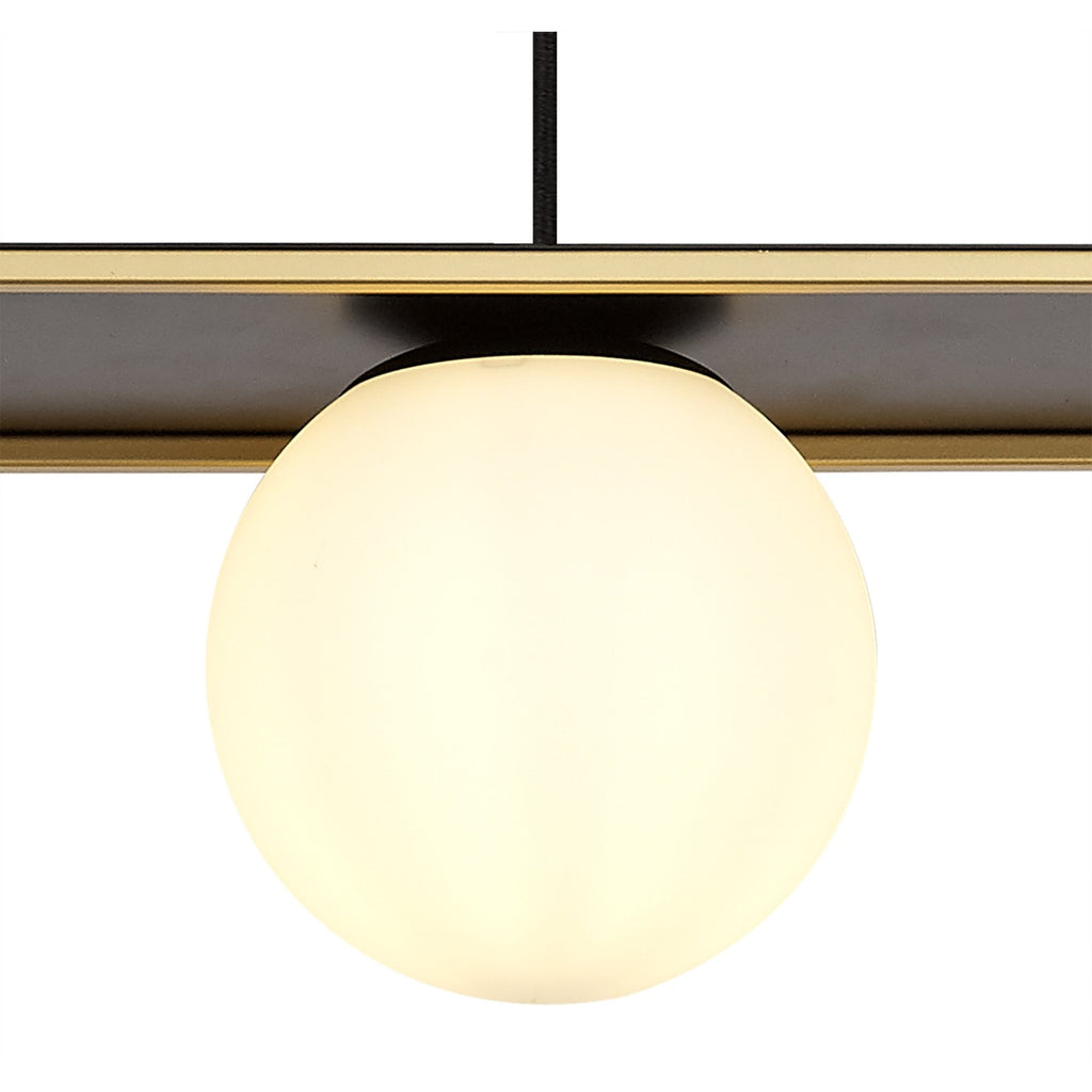 NL75649 Helma Linear Pendant 3 Light Adjustable Matt Black/Painted Gold