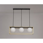 NL75649 Helma Linear Pendant 3 Light Adjustable Matt Black/Painted Gold