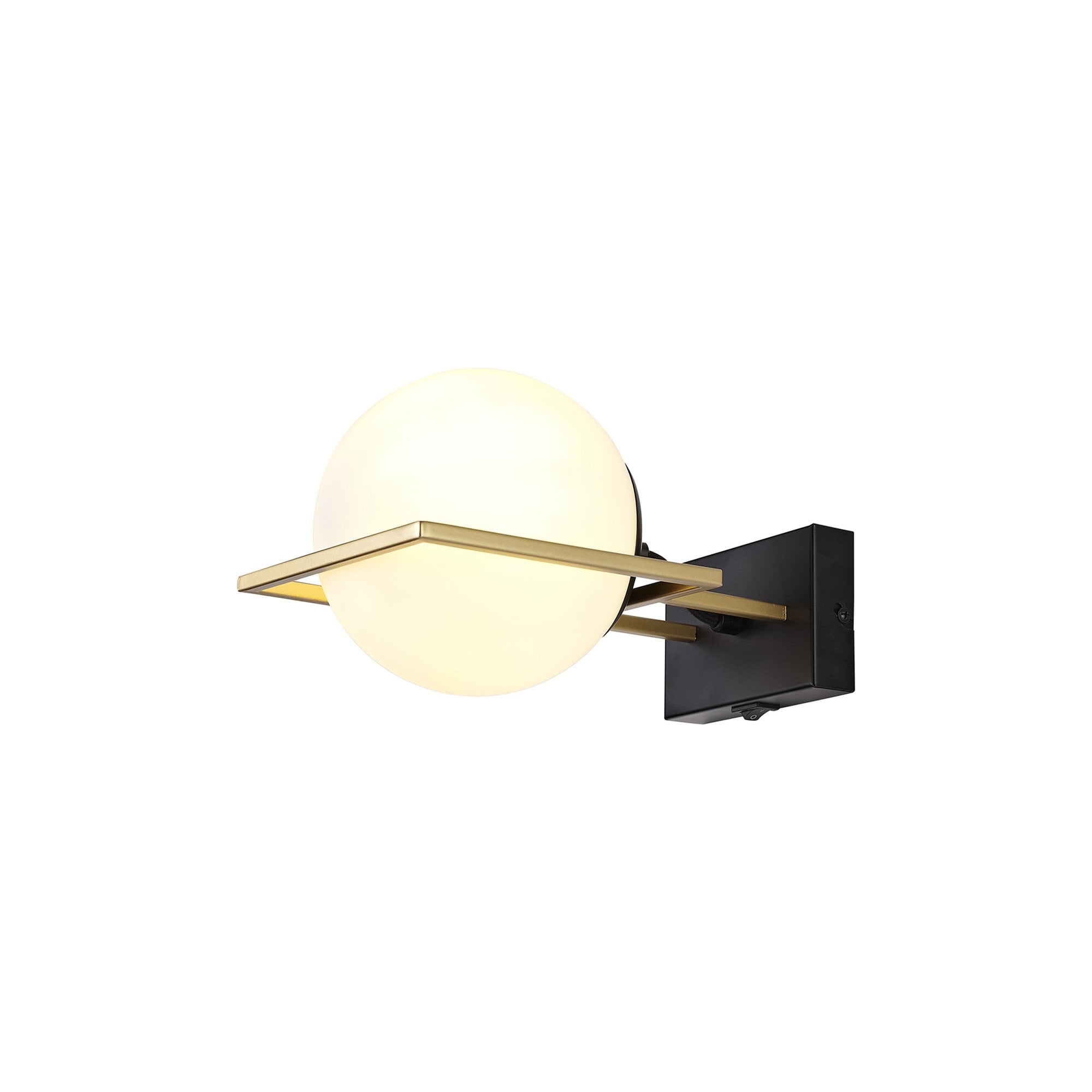 NL75659 Helma Wall Lamp Switched 1 Light Matt Black/Polished Gold