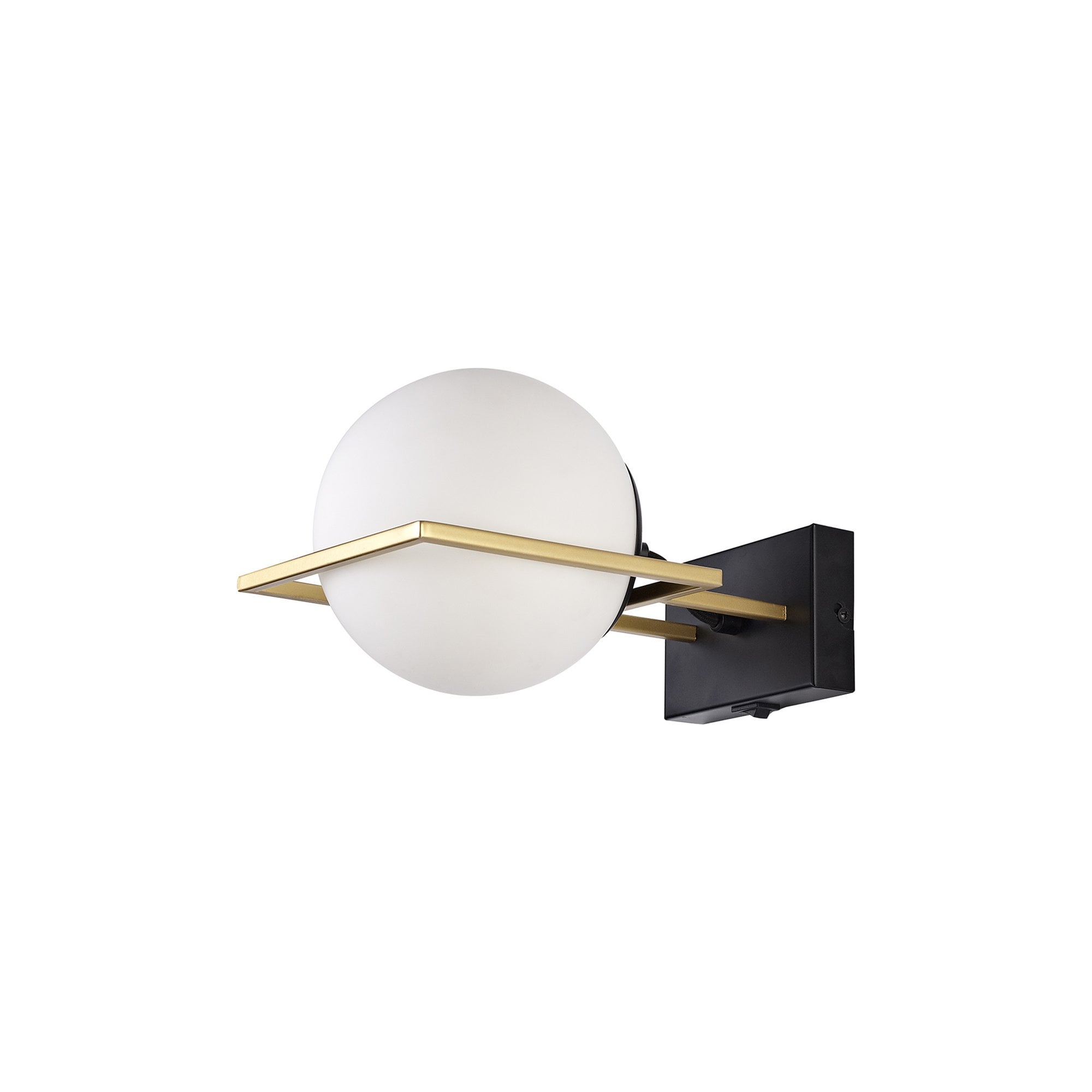 NL75659 Helma Wall Lamp Switched 1 Light Matt Black/Polished Gold