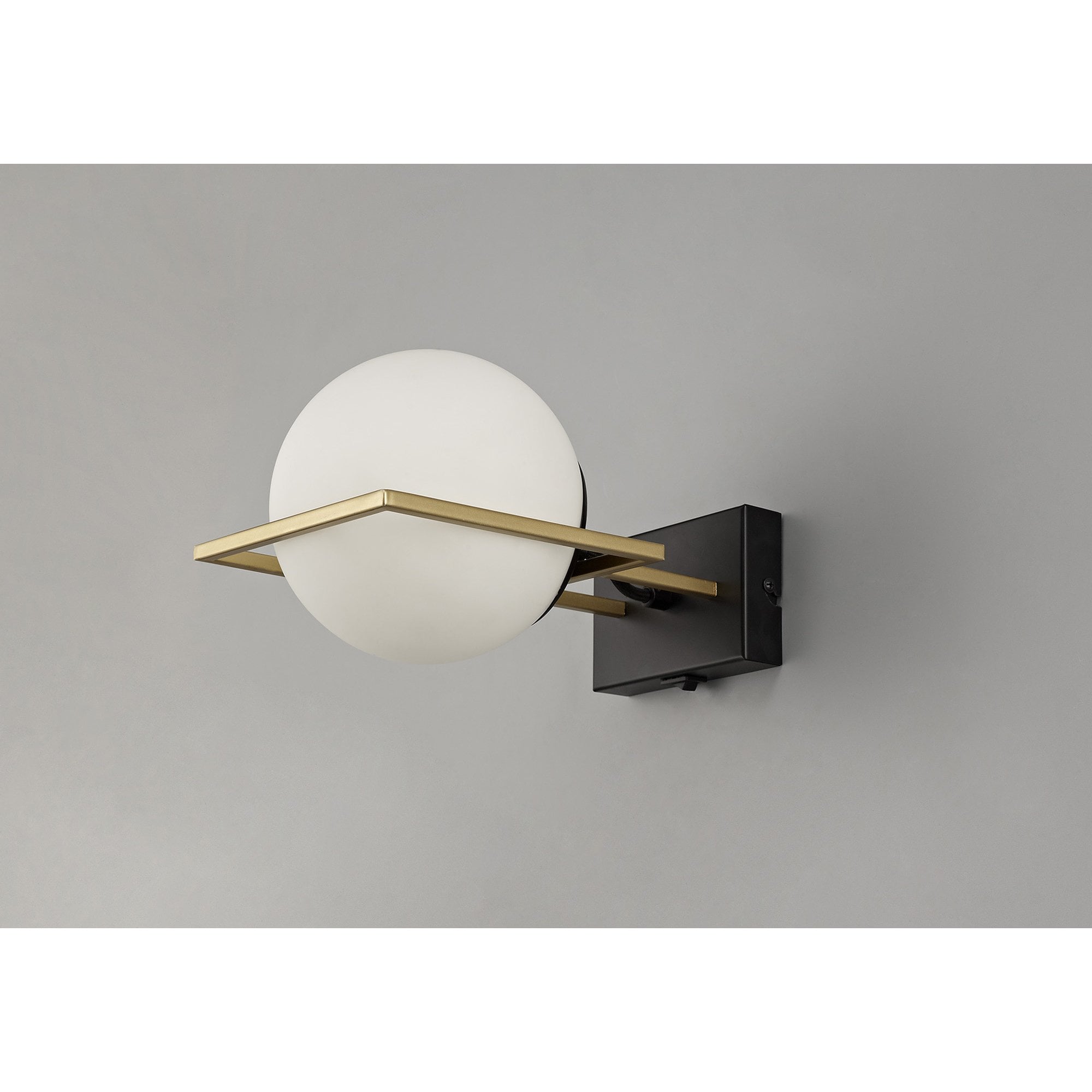 NL75659 Helma Wall Lamp Switched 1 Light Matt Black/Polished Gold