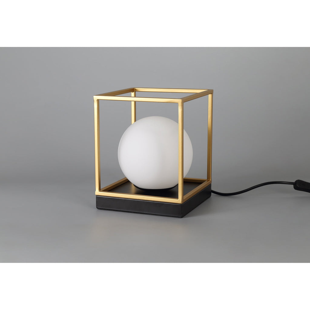 NL75669 Helma Table Lamp 1 Light Matt Black/Painted Gold