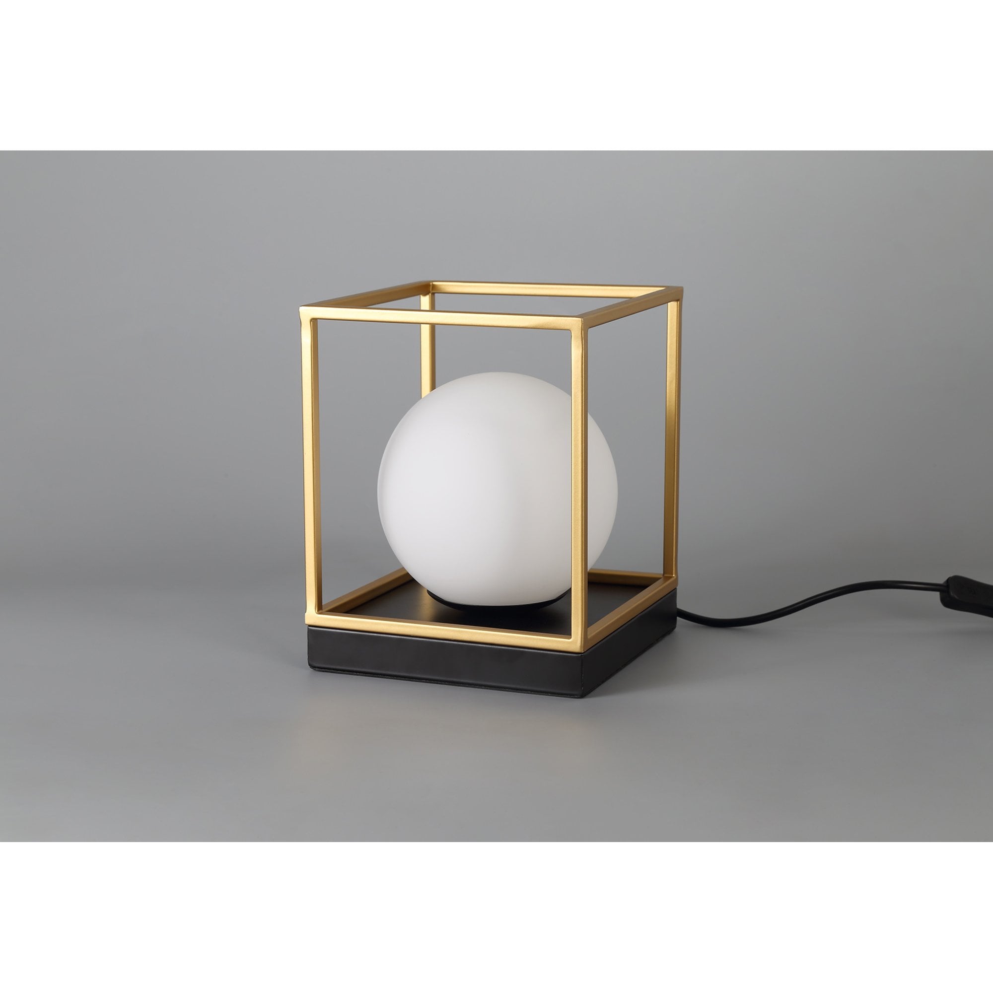 NL75669 Helma Table Lamp 1 Light Matt Black/Painted Gold