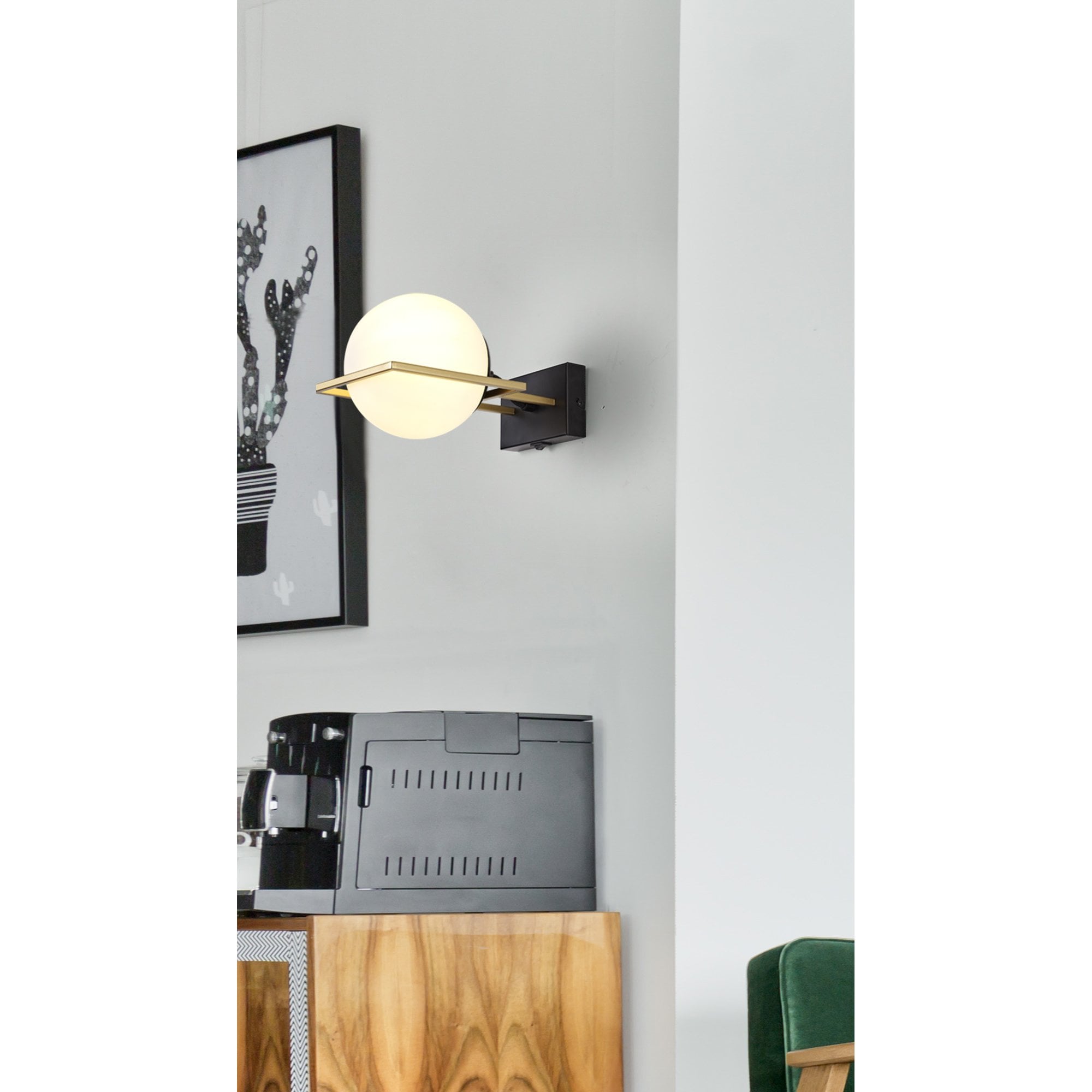 NL84839 Helma Single Pendant Adjustable Matt Black/Painted Gold