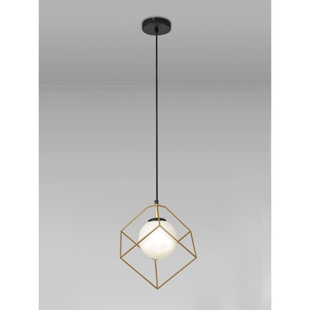 NL84839 Helma Single Pendant Adjustable Matt Black/Painted Gold