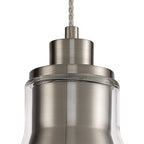 NL77729 Hoister Pendant 1 Light Satin Nickel/Clear Glass