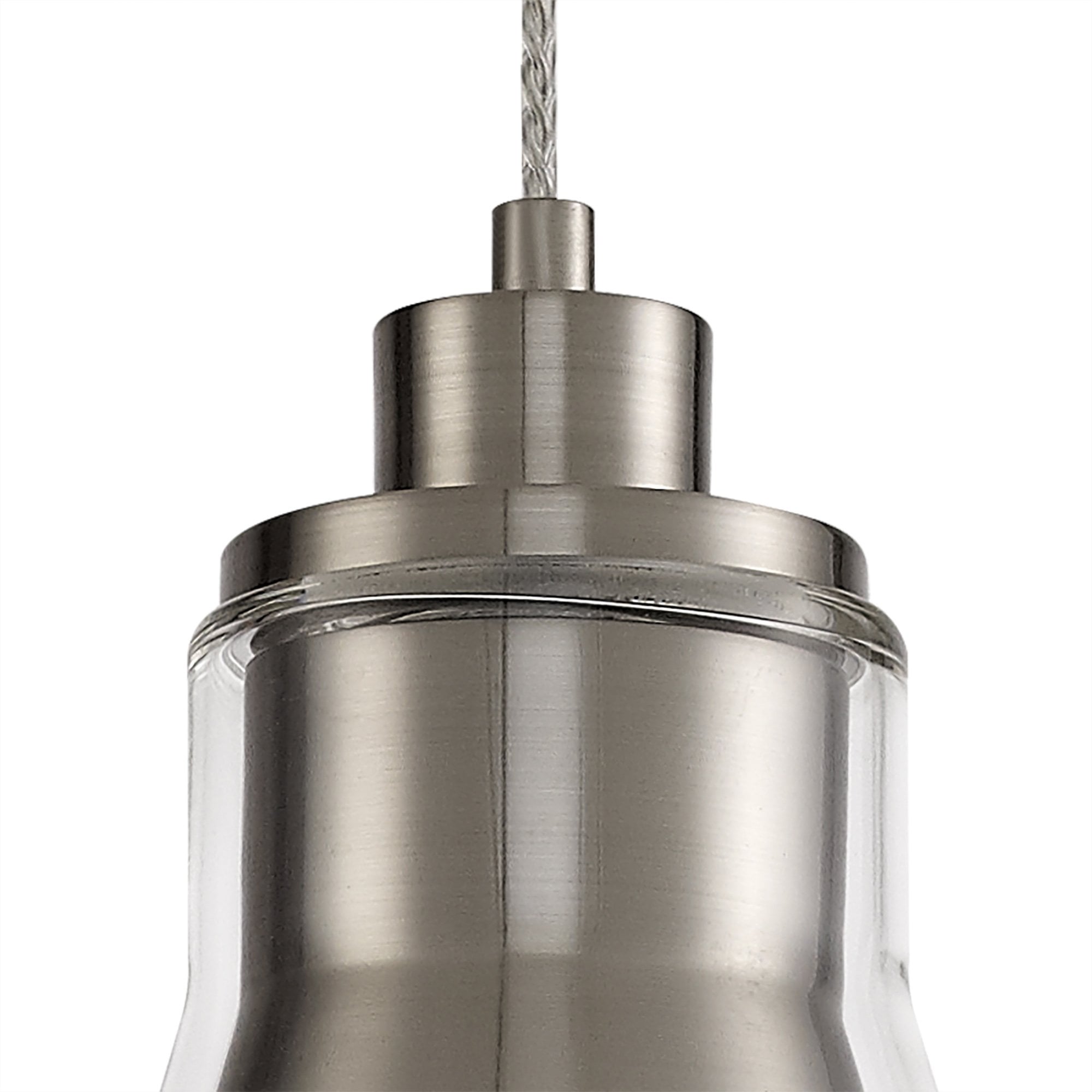 NL77729 Hoister Pendant 1 Light Satin Nickel/Clear Glass