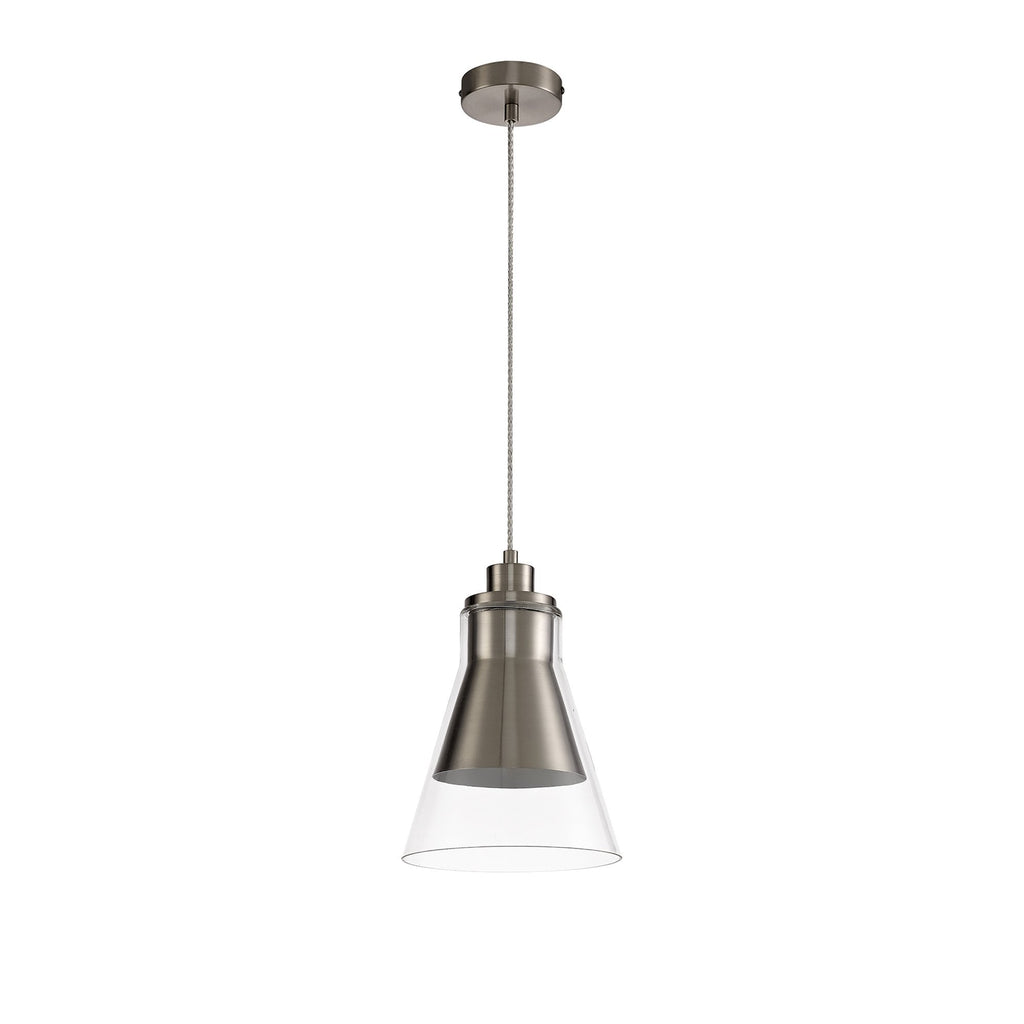 NL77729 Hoister Pendant 1 Light Satin Nickel/Clear Glass