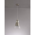 NL77729 Hoister Pendant 1 Light Satin Nickel/Clear Glass