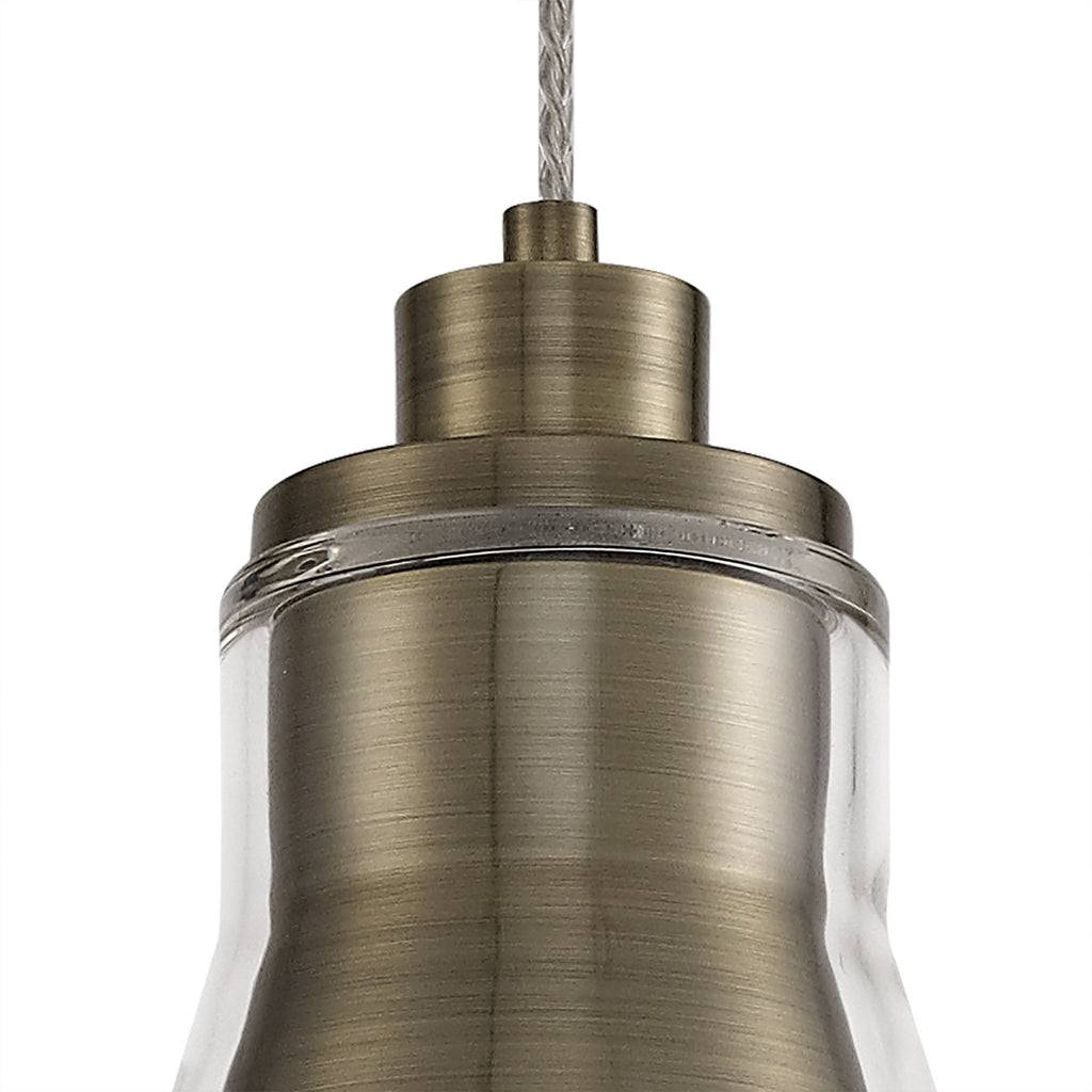 NL77739 Hoister Pendant 1 Light Antique Brass/Clear Glass