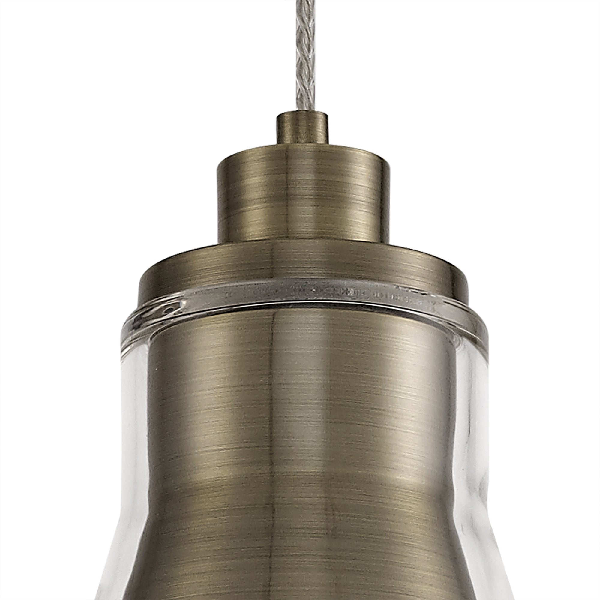 NL77739 Hoister Pendant 1 Light Antique Brass/Clear Glass