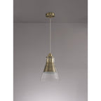 NL77739 Hoister Pendant 1 Light Antique Brass/Clear Glass