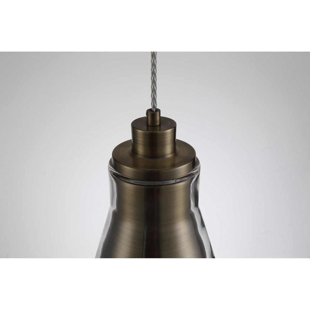 NL77739 Hoister Pendant 1 Light Antique Brass/Clear Glass
