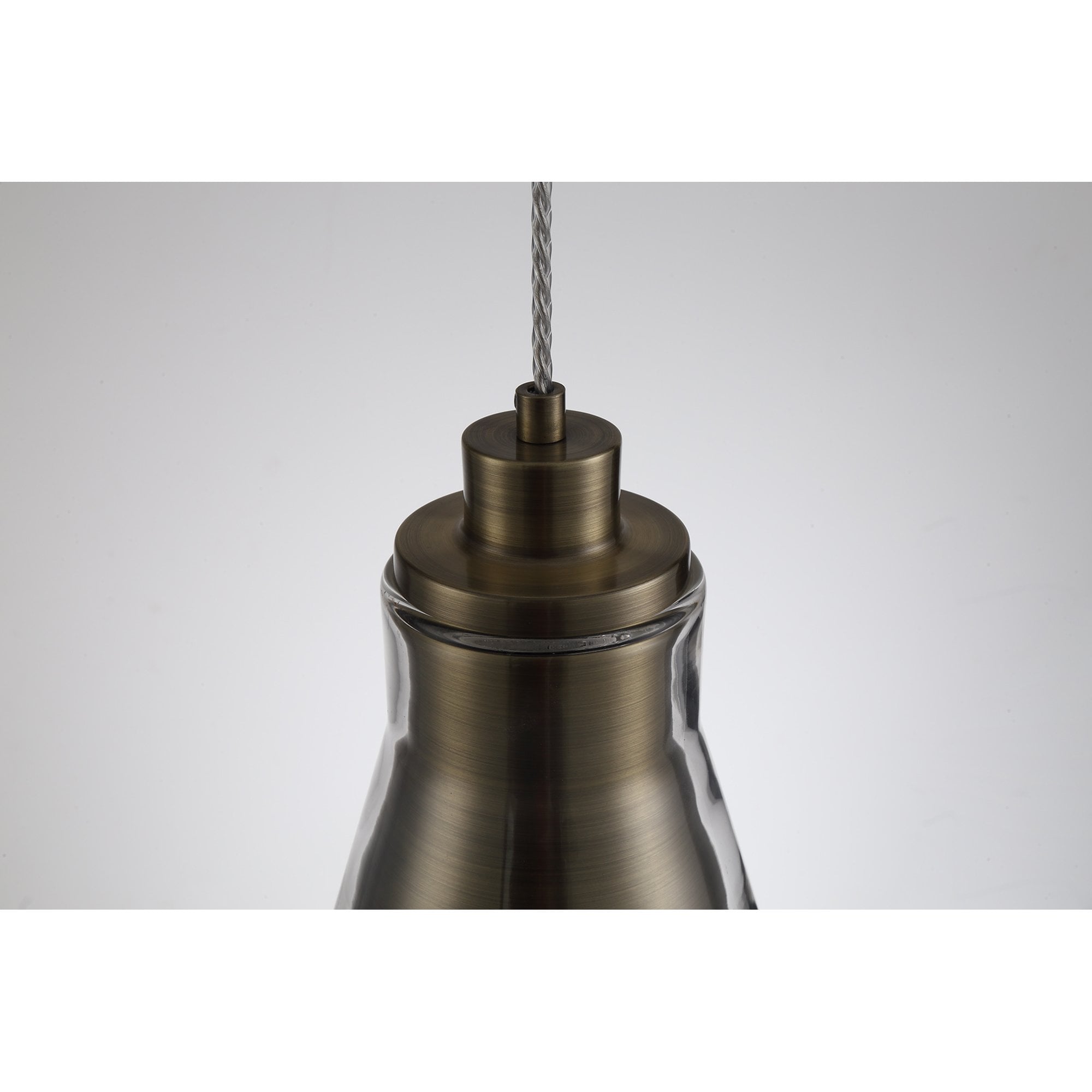 NL77739 Hoister Pendant 1 Light Antique Brass/Clear Glass