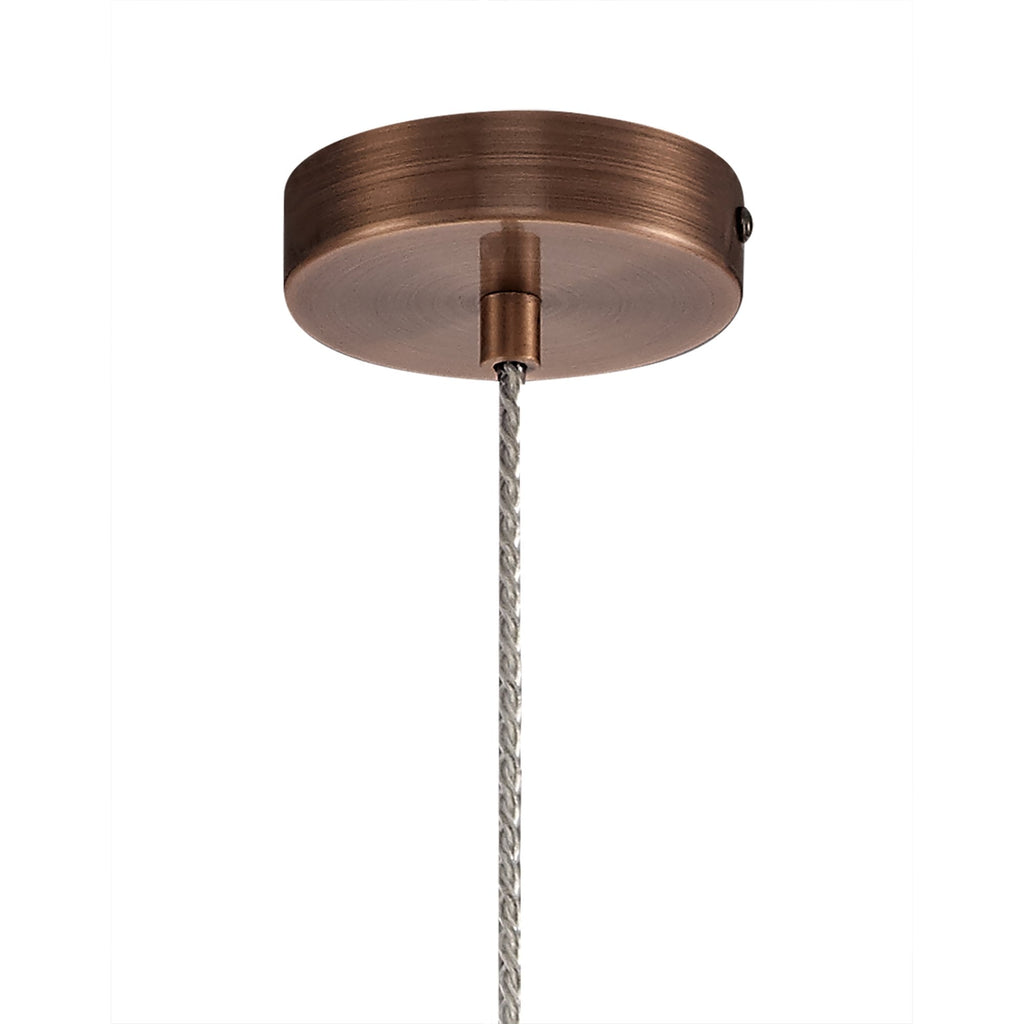 NL77749 Hoister Pendant 1 Light Antique Copper/Clear Glass