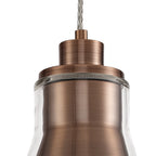 NL77749 Hoister Pendant 1 Light Antique Copper/Clear Glass