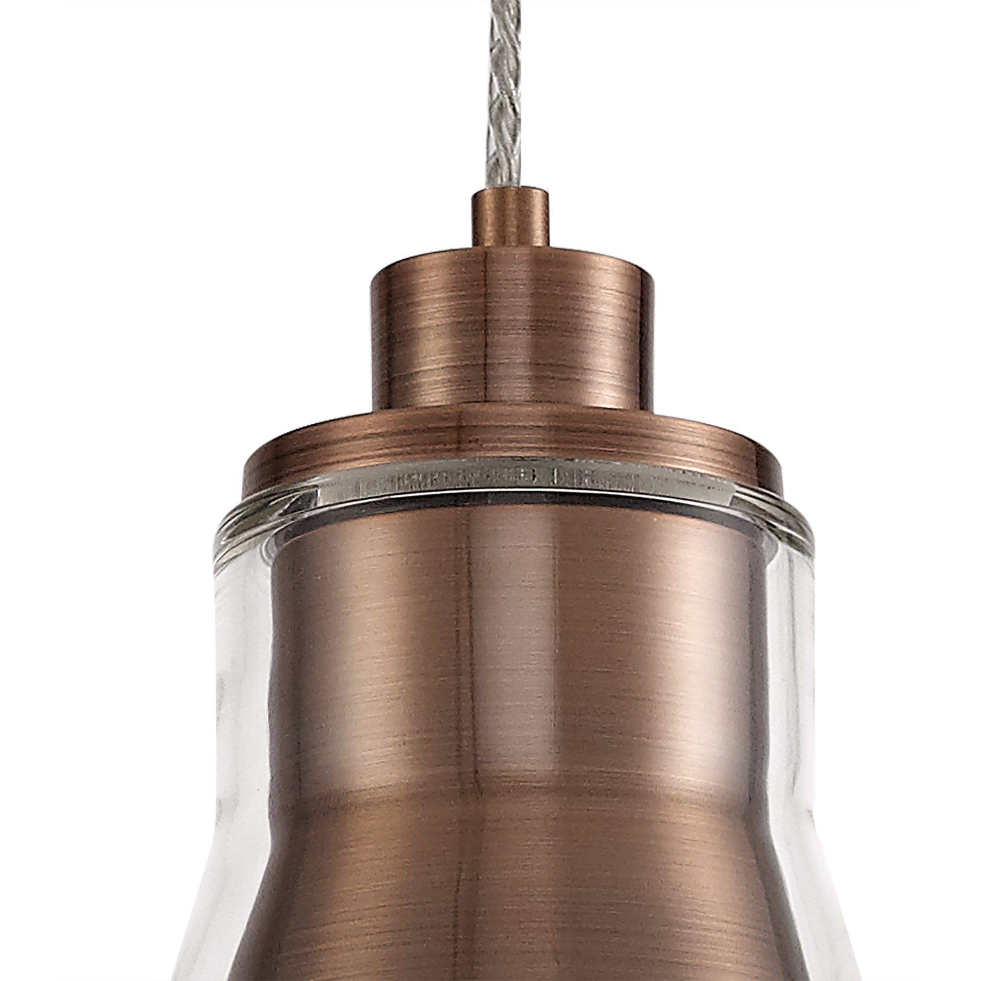 NL77749 Hoister Pendant 1 Light Antique Copper/Clear Glass