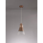 NL77749 Hoister Pendant 1 Light Antique Copper/Clear Glass