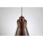 NL77749 Hoister Pendant 1 Light Antique Copper/Clear Glass