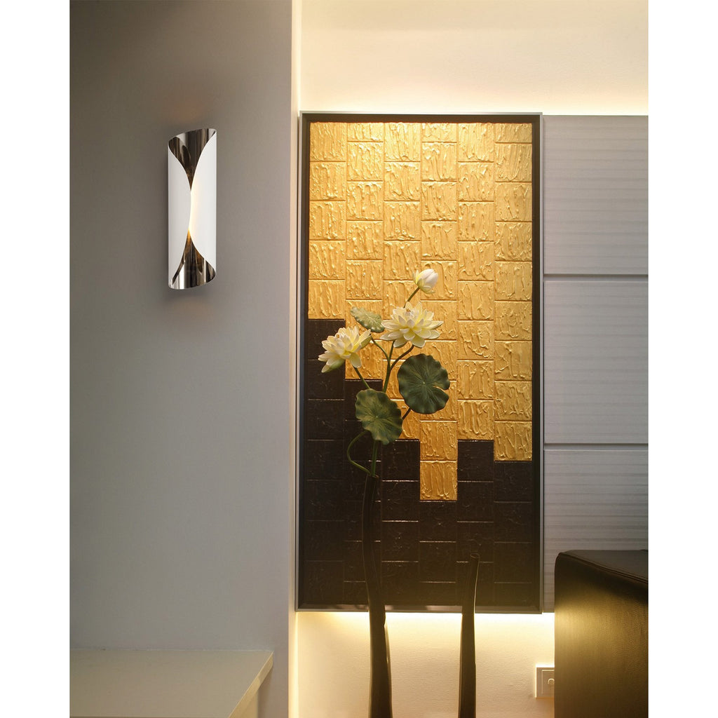 NL73719 India Wall Lamp LED Sand Black/Polished Chrome