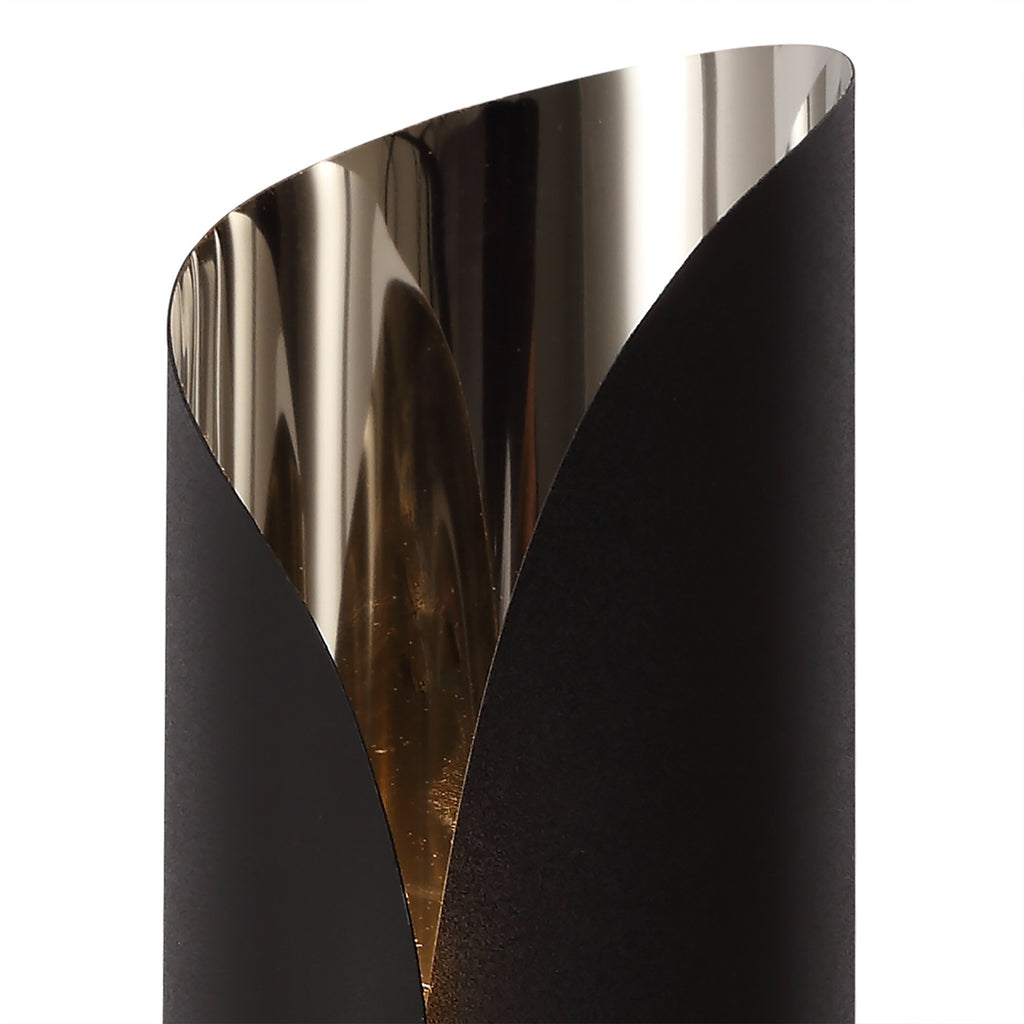 NL73719 India Wall Lamp LED Sand Black/Polished Chrome