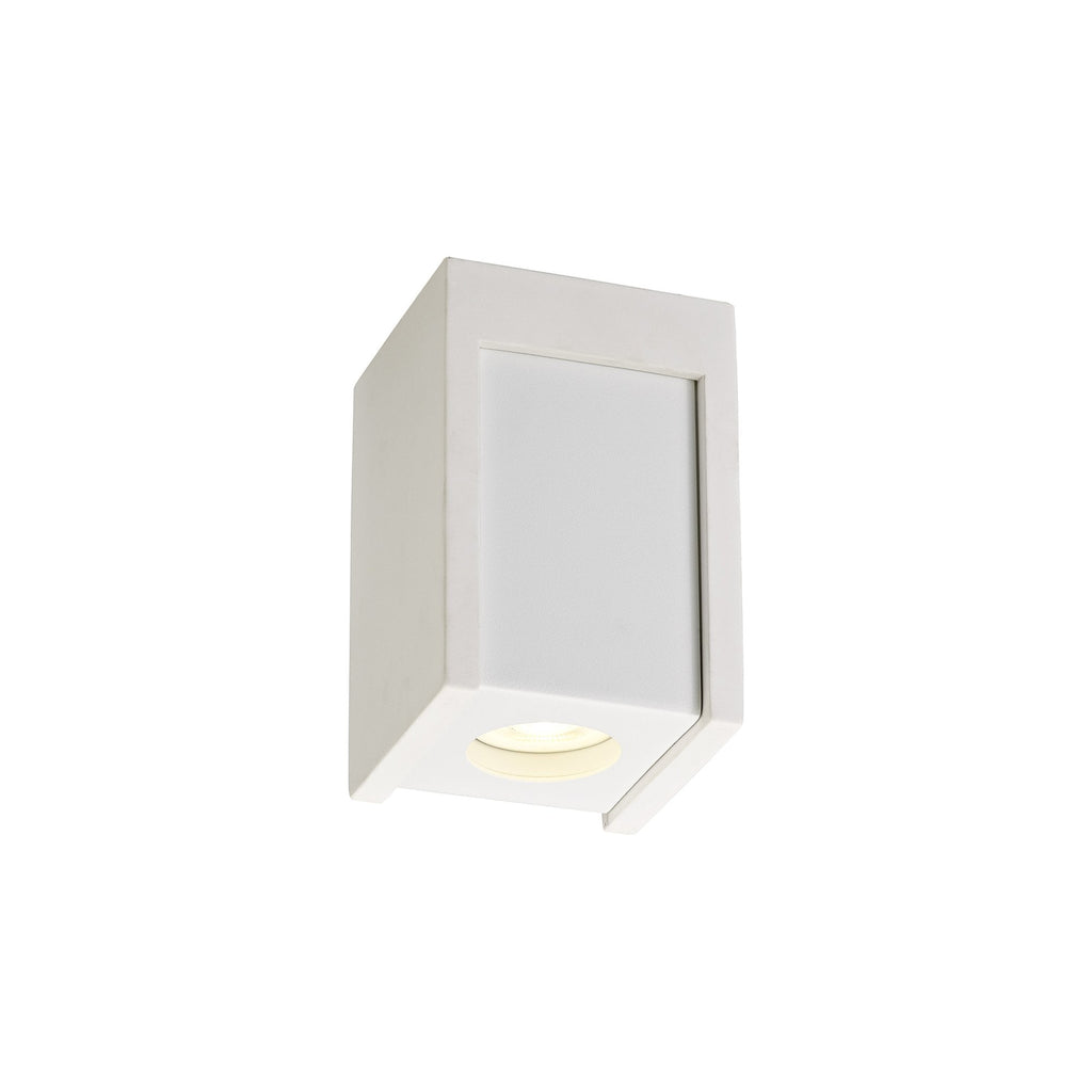 NLK01089 Inigo 1 Light Ceiling White Paintable Gypsum With Matt White Cover