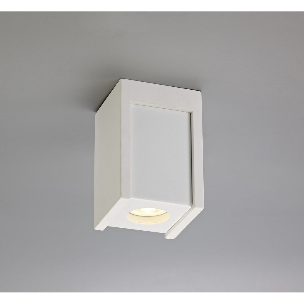 NLK01089 Inigo 1 Light Ceiling White Paintable Gypsum With Matt White Cover