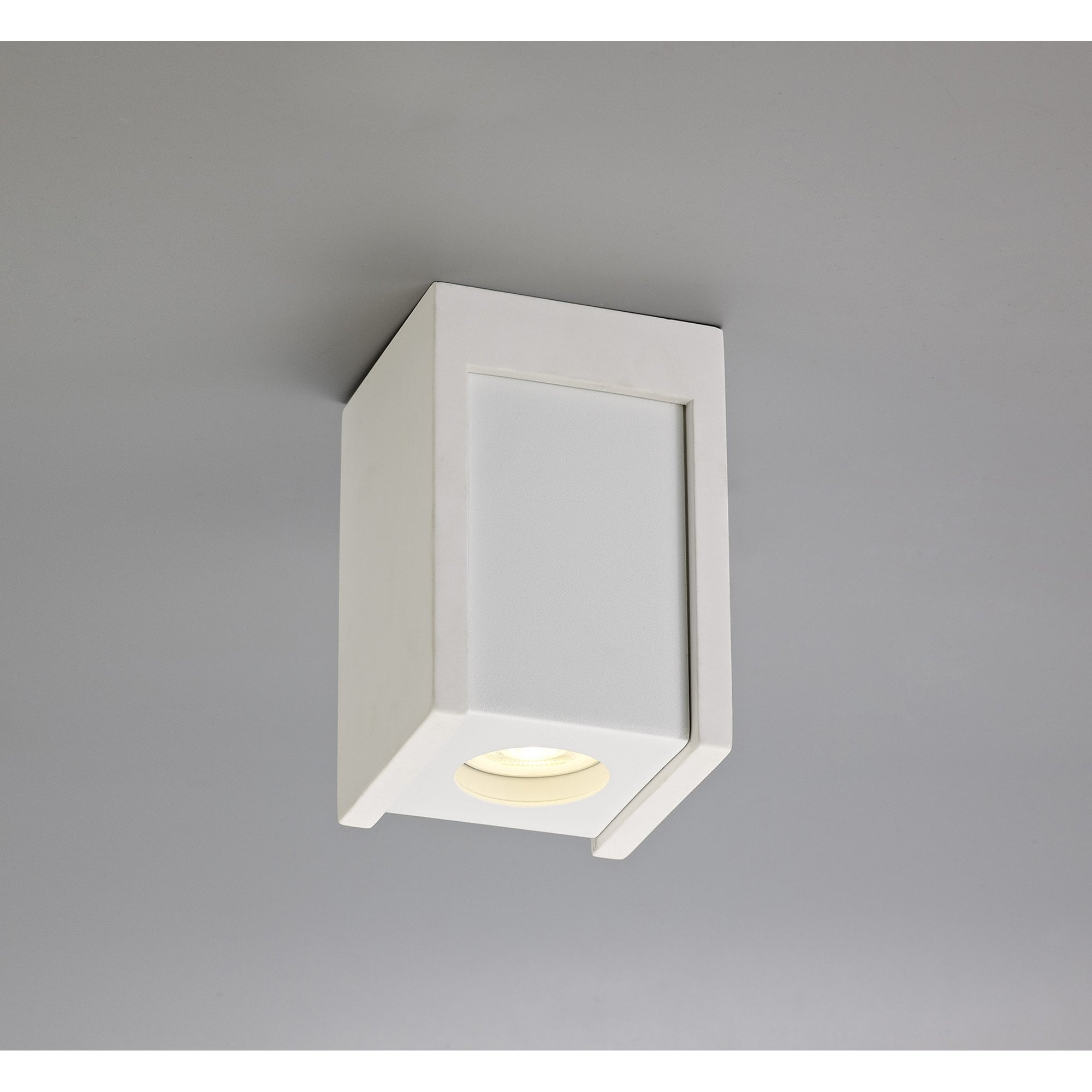 NLK01089 Inigo 1 Light Ceiling White Paintable Gypsum With Matt White Cover