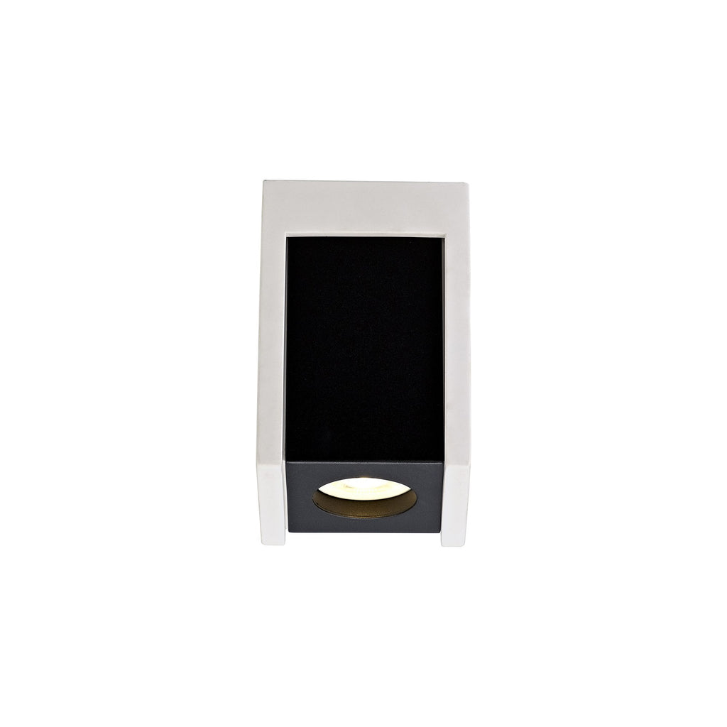 NLK01099 Inigo 1 Light Ceiling White Paintable Gypsum With Matt Black Cover