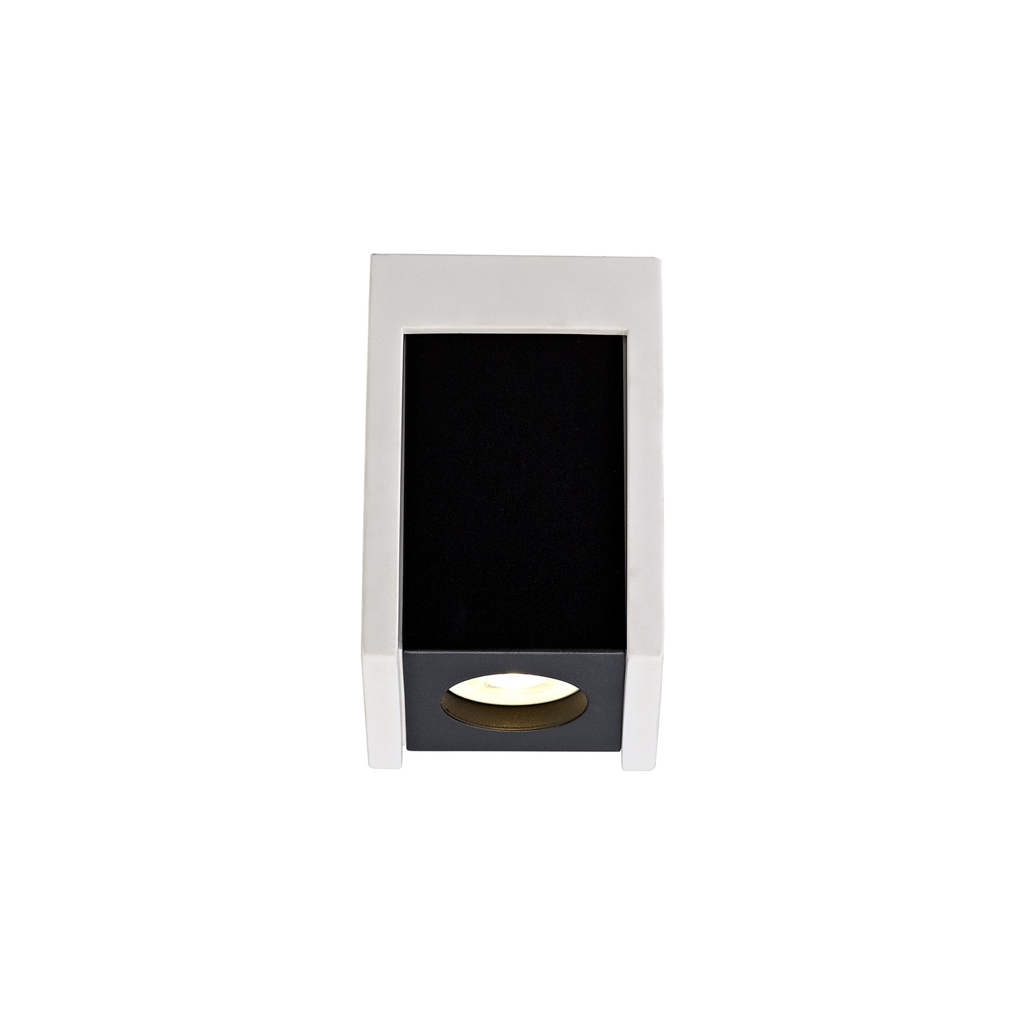 NLK01099 Inigo 1 Light Ceiling White Paintable Gypsum With Matt Black Cover