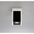 NLK01099 Inigo 1 Light Ceiling White Paintable Gypsum With Matt Black Cover