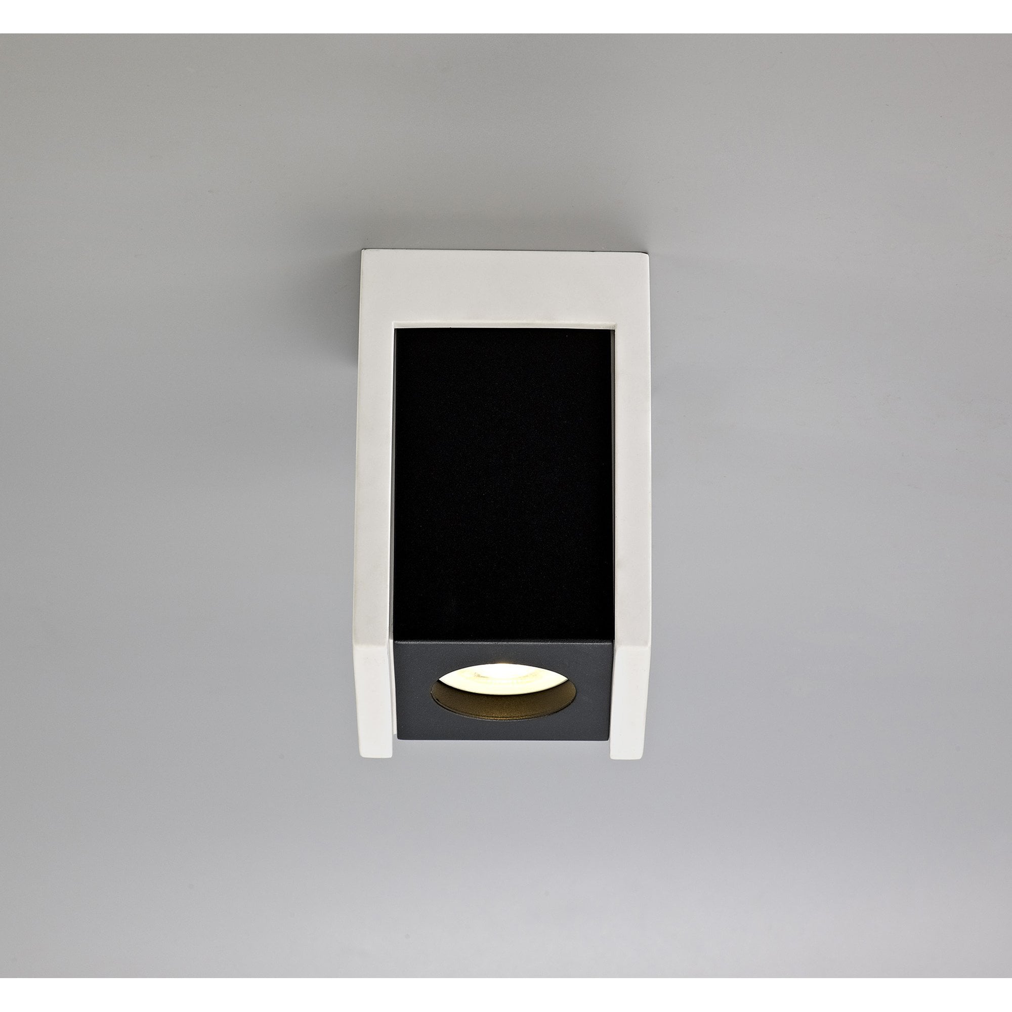 NLK01099 Inigo 1 Light Ceiling White Paintable Gypsum With Matt Black Cover