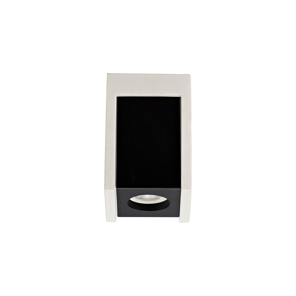 NLK01099 Inigo 1 Light Ceiling White Paintable Gypsum With Matt Black Cover
