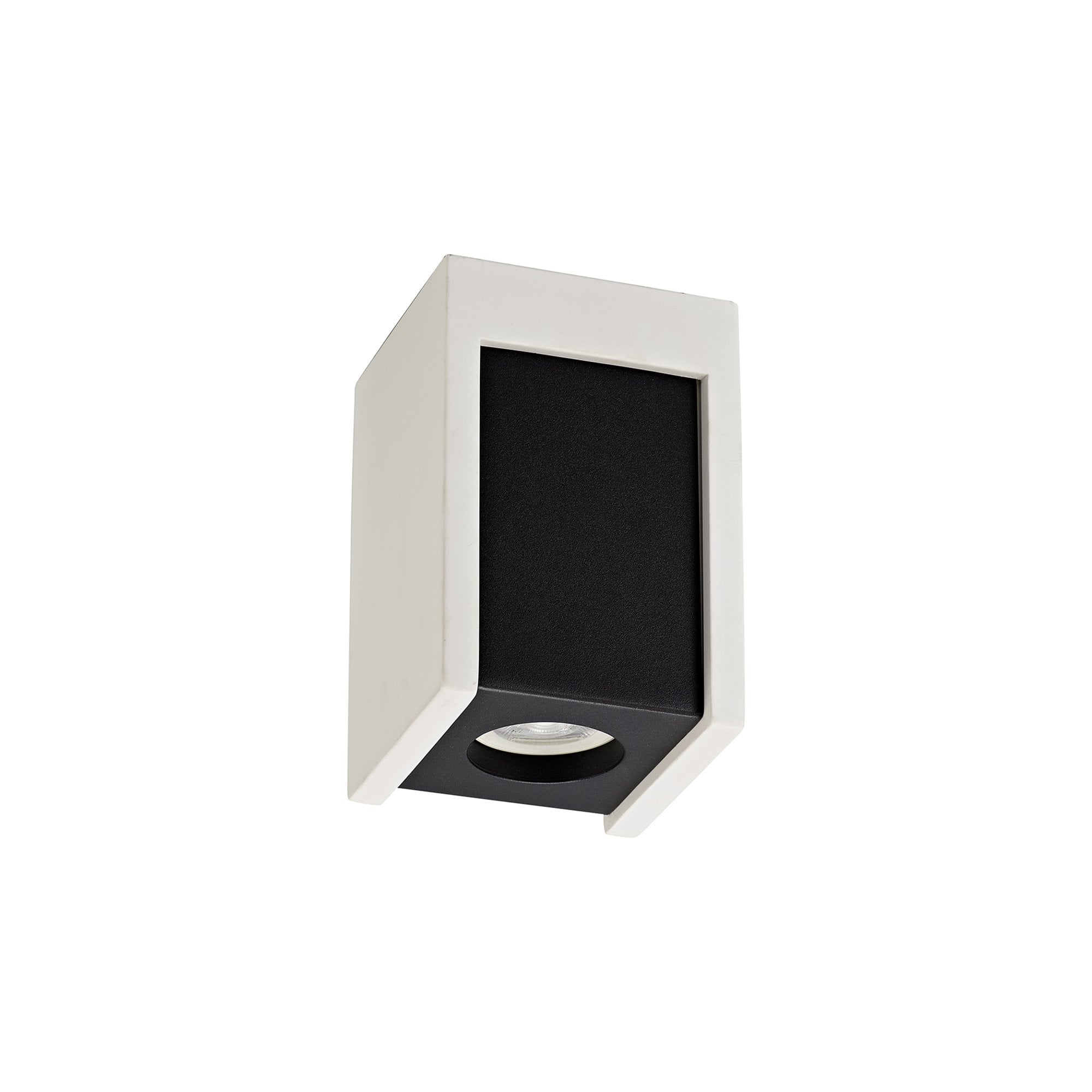 NLK01099 Inigo 1 Light Ceiling White Paintable Gypsum With Matt Black Cover