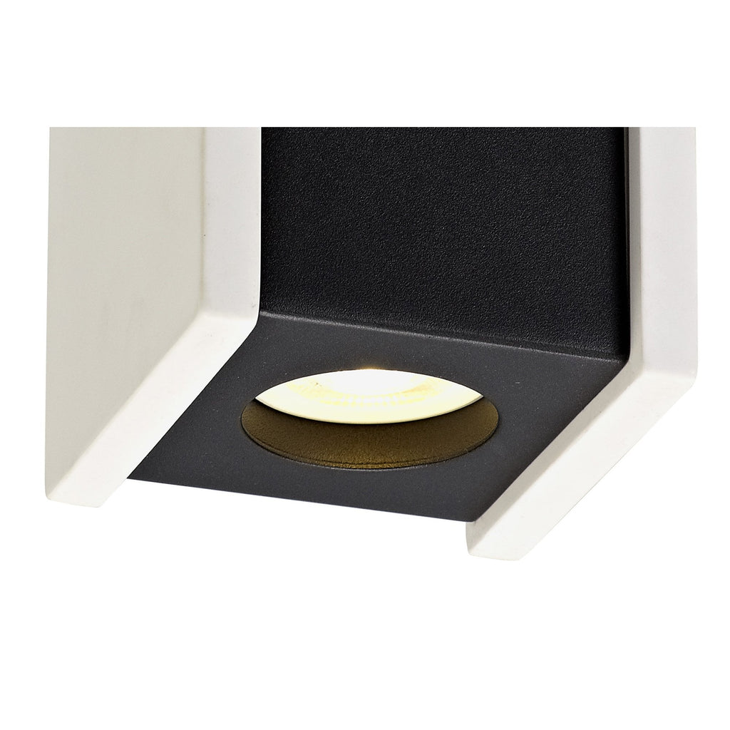 NLK01099 Inigo 1 Light Ceiling White Paintable Gypsum With Matt Black Cover