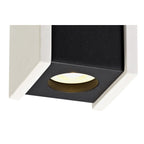 NLK01099 Inigo 1 Light Ceiling White Paintable Gypsum With Matt Black Cover