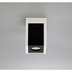 NLK01099 Inigo 1 Light Ceiling White Paintable Gypsum With Matt Black Cover