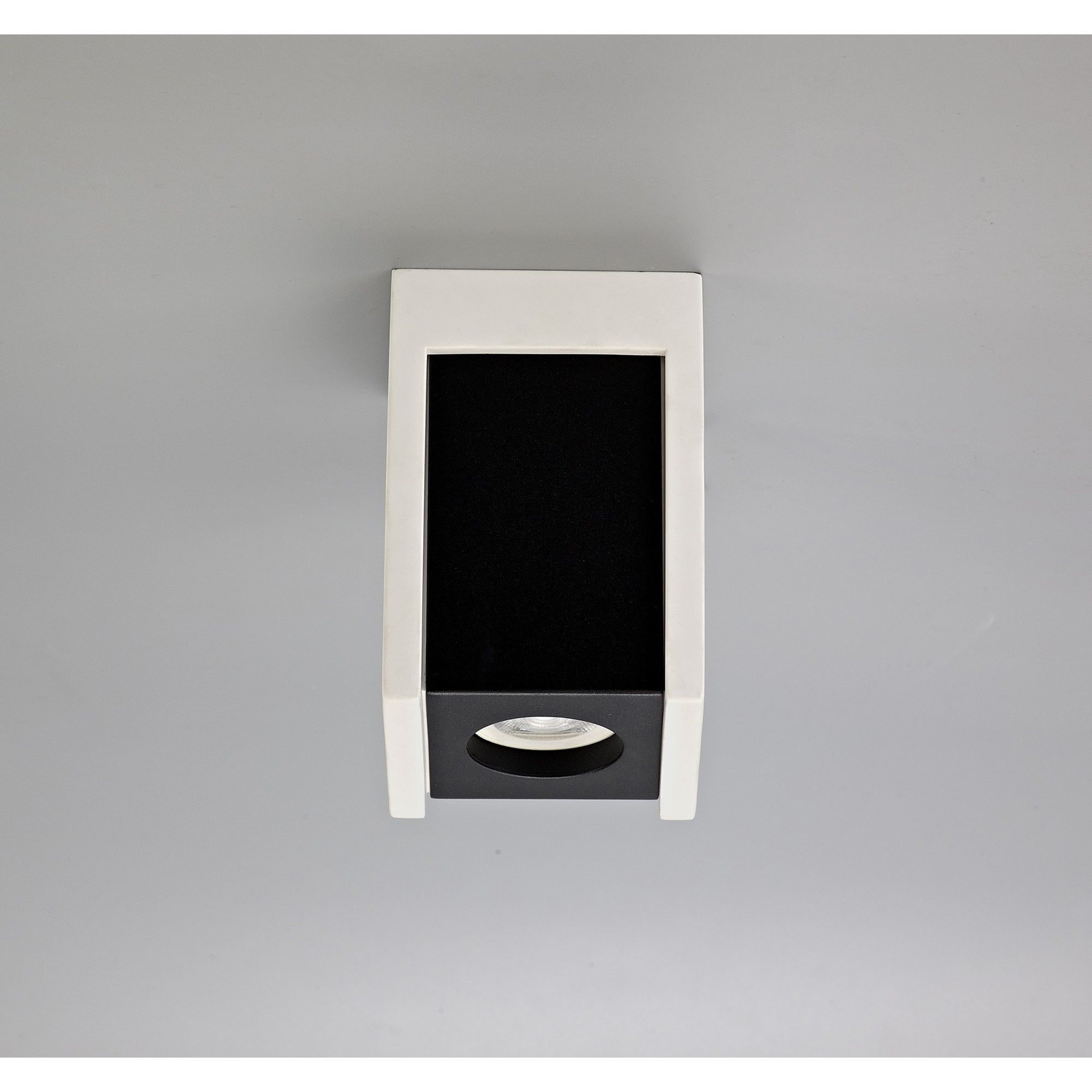 NLK01099 Inigo 1 Light Ceiling White Paintable Gypsum With Matt Black Cover
