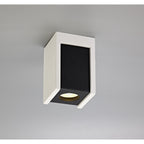NLK01099 Inigo 1 Light Ceiling White Paintable Gypsum With Matt Black Cover