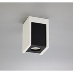 NLK01099 Inigo 1 Light Ceiling White Paintable Gypsum With Matt Black Cover