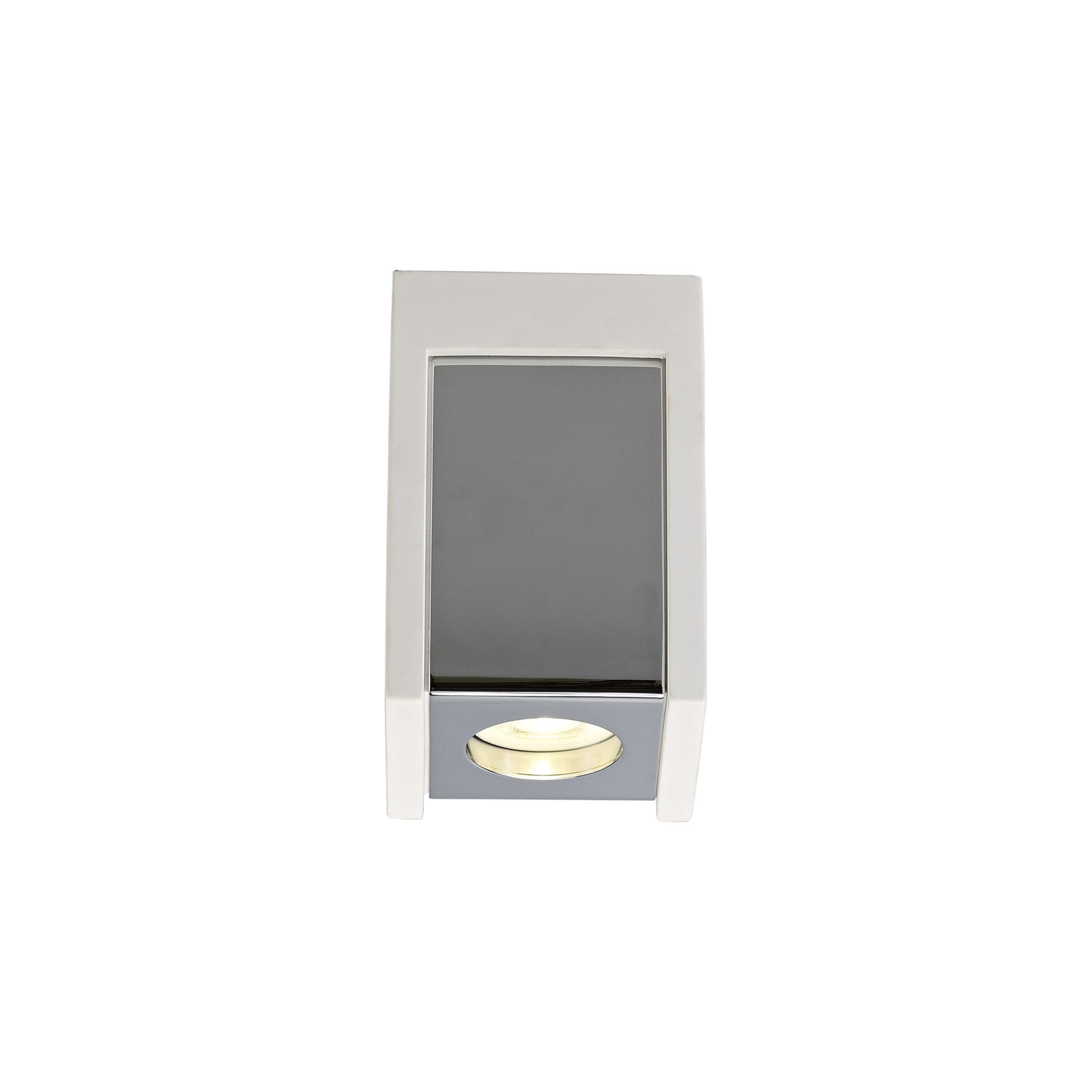 NLK01109 Inigo 1 Light Ceiling White Paintable Gypsum With Polished Chrome Cover