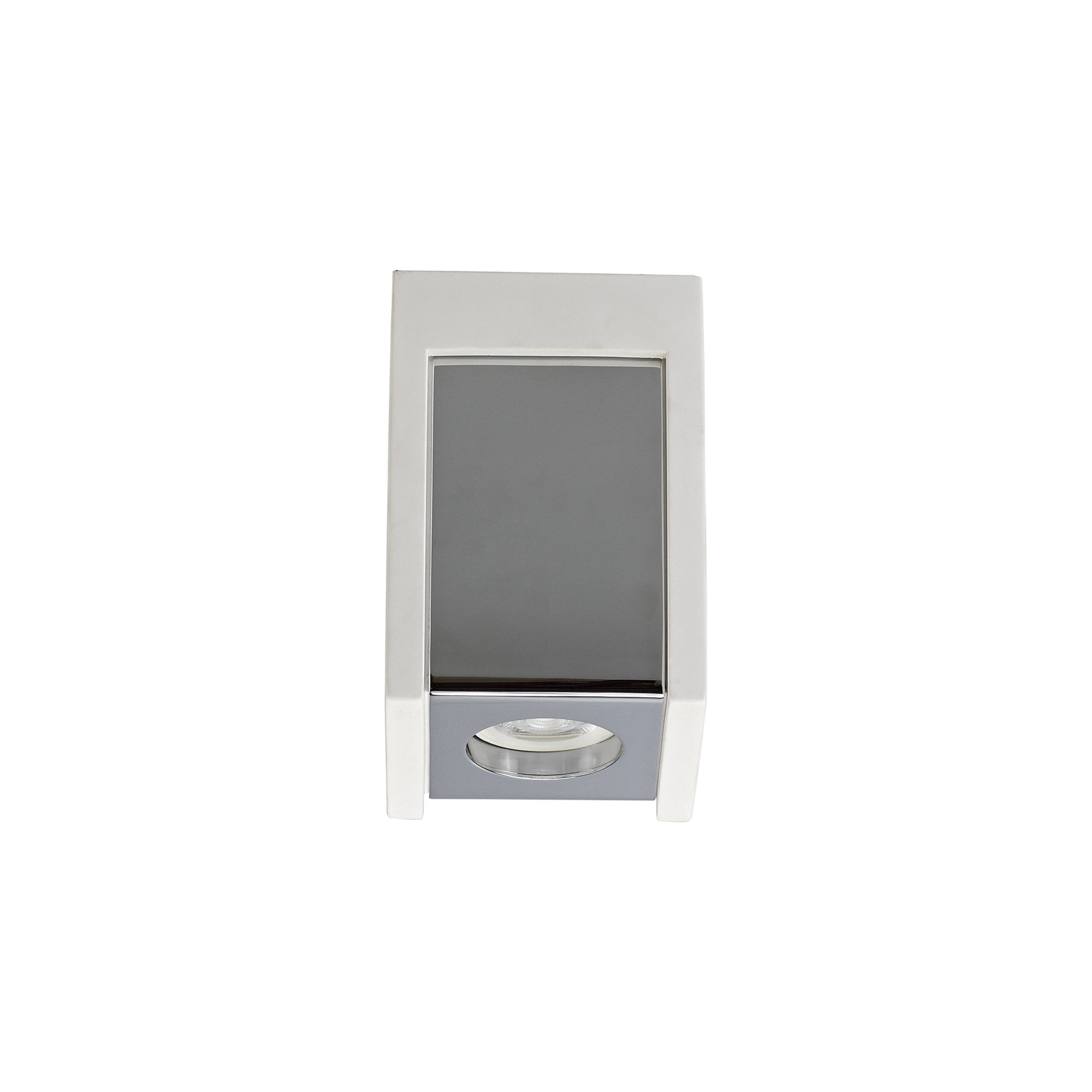 NLK01109 Inigo 1 Light Ceiling White Paintable Gypsum With Polished Chrome Cover