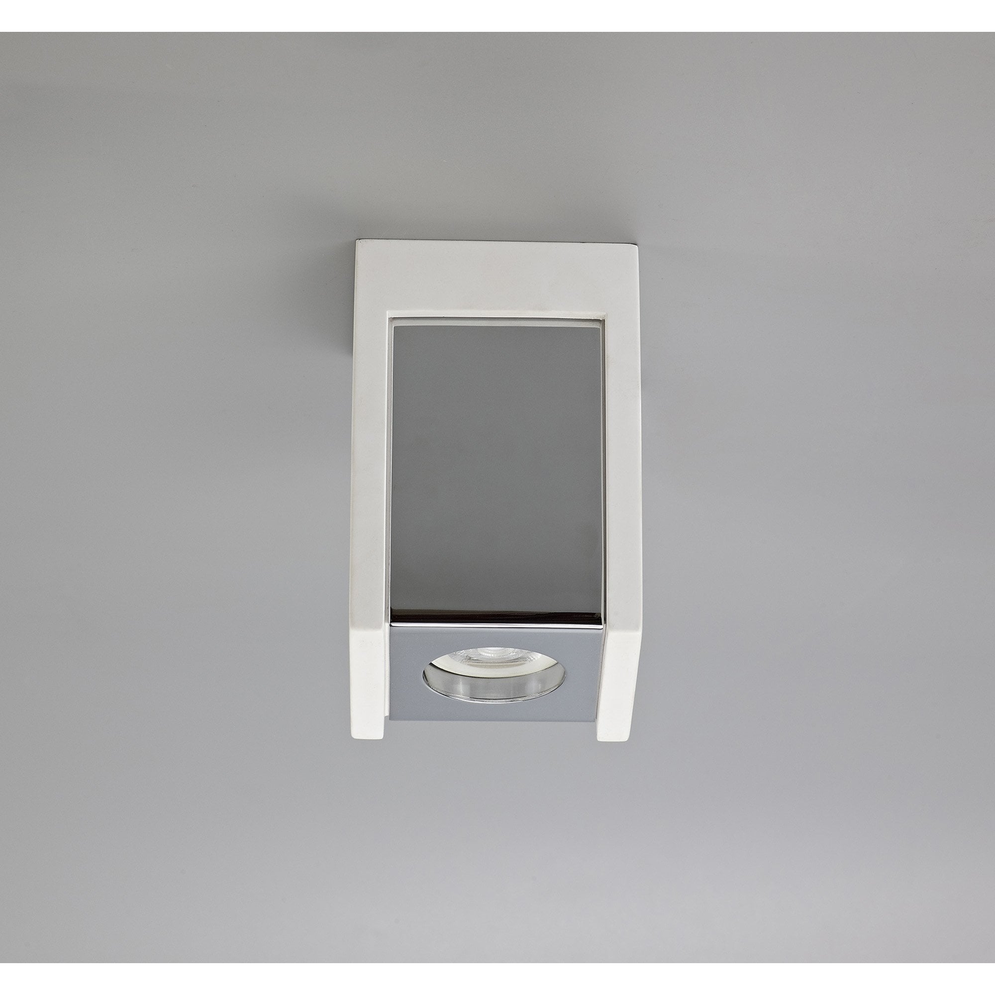 NLK01109 Inigo 1 Light Ceiling White Paintable Gypsum With Polished Chrome Cover