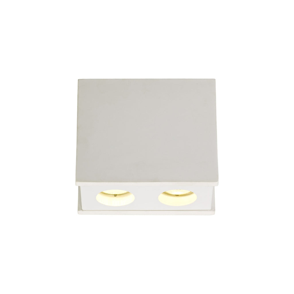 NLK01119 Inigo 2 Light Ceiling White Paintable Gypsum With Matt White Cover