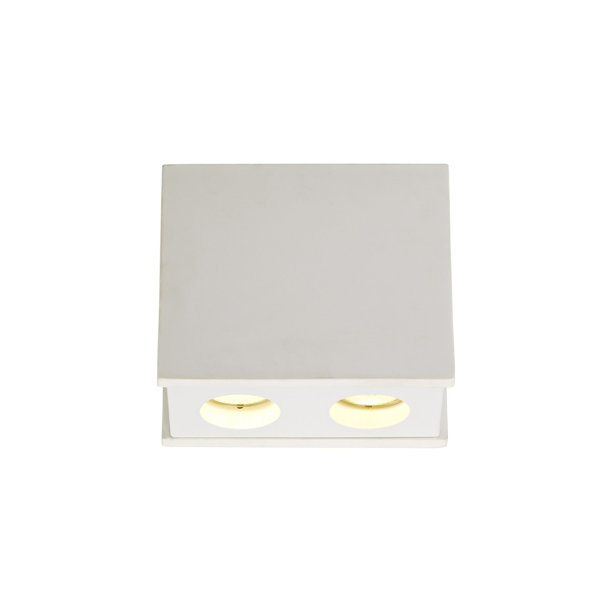 NLK01119 Inigo 2 Light Ceiling White Paintable Gypsum With Matt White Cover
