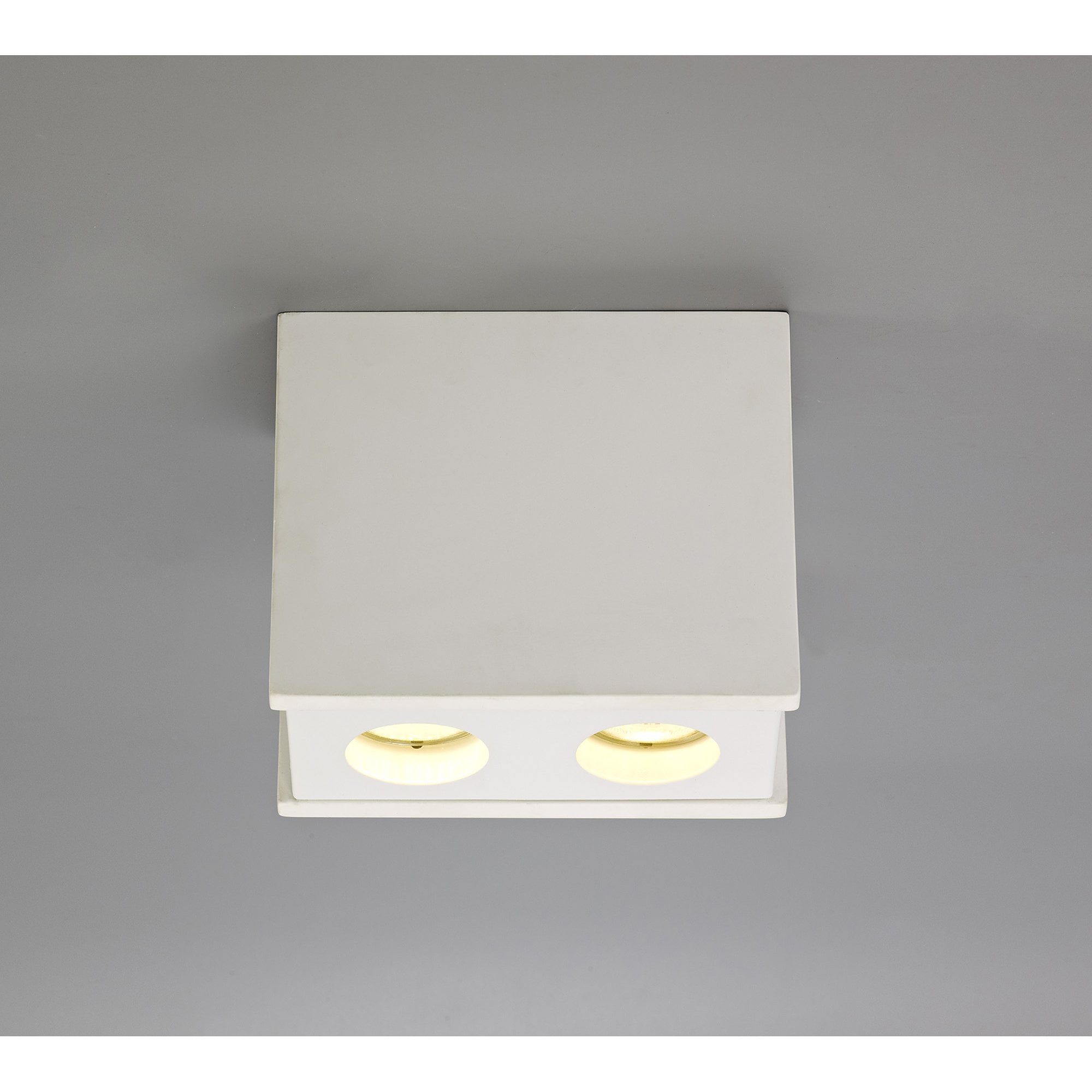 NLK01119 Inigo 2 Light Ceiling White Paintable Gypsum With Matt White Cover