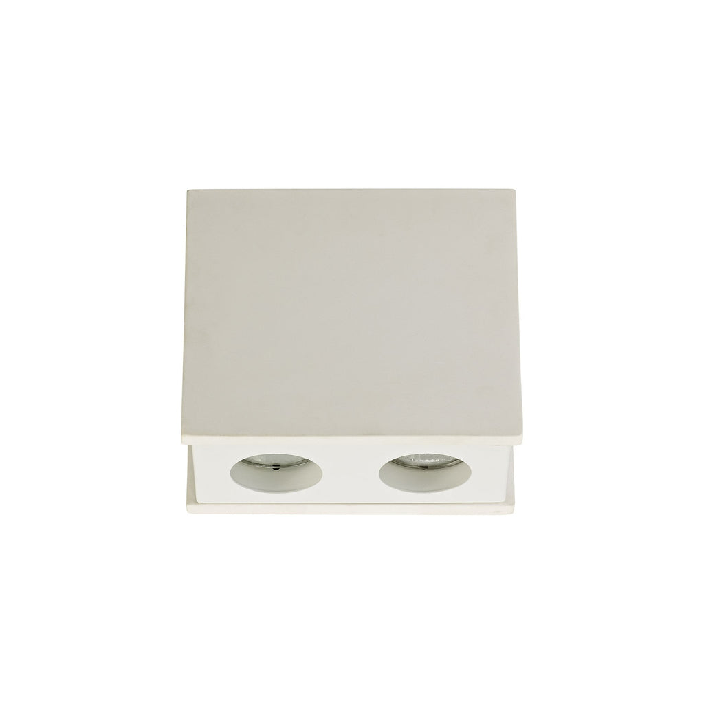 NLK01119 Inigo 2 Light Ceiling White Paintable Gypsum With Matt White Cover