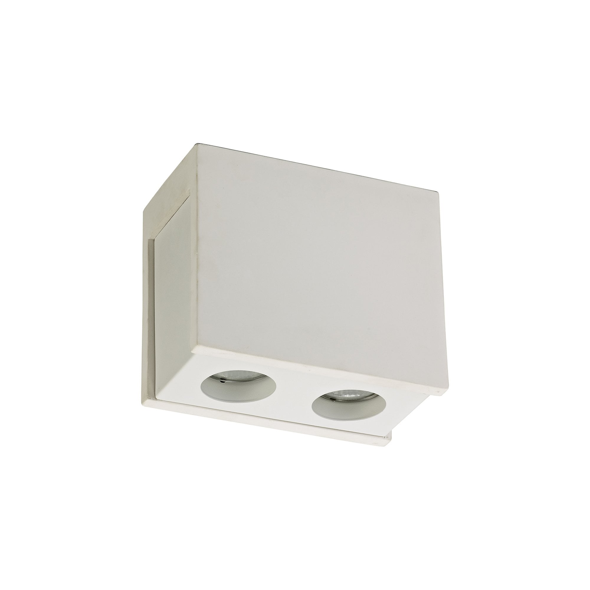 NLK01119 Inigo 2 Light Ceiling White Paintable Gypsum With Matt White Cover