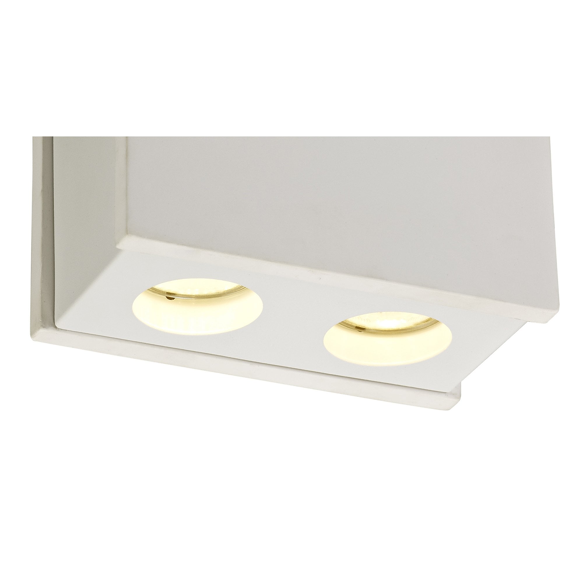 NLK01119 Inigo 2 Light Ceiling White Paintable Gypsum With Matt White Cover