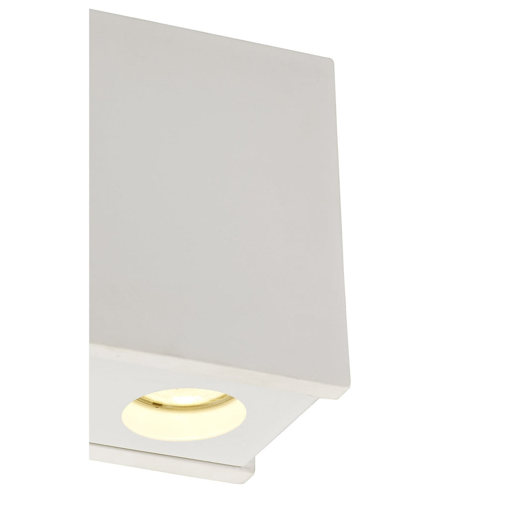 NLK01119 Inigo 2 Light Ceiling White Paintable Gypsum With Matt White Cover